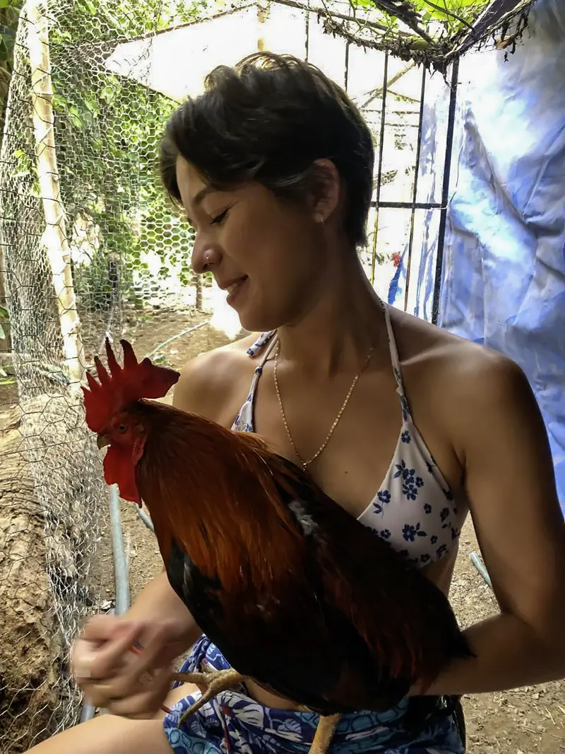 Cami with a rooster